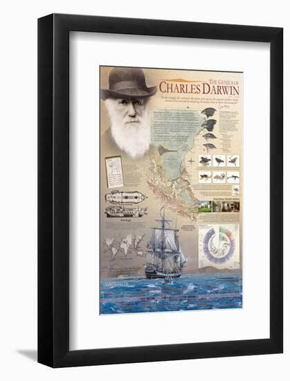 The Genius of Charles Darwin-null-Framed Premium Giclee Print