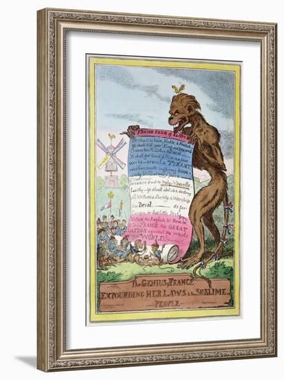 The Genius of France, 4th April 1815-George Cruikshank-Framed Giclee Print