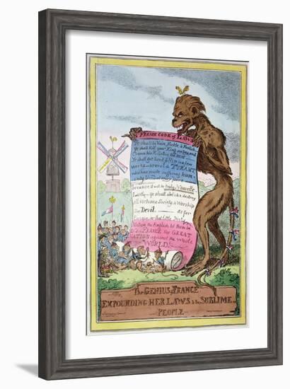 The Genius of France, 4th April 1815-George Cruikshank-Framed Giclee Print