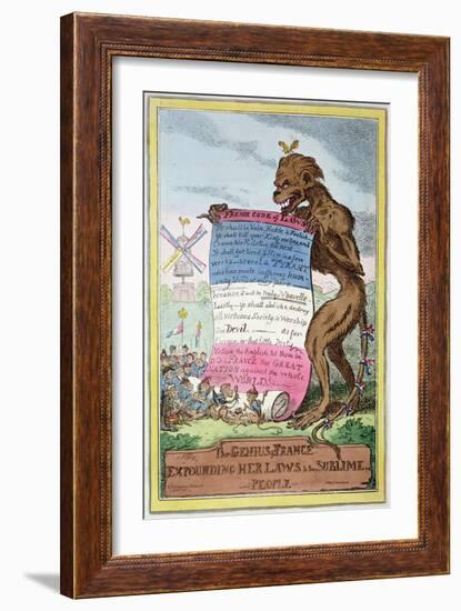 The Genius of France, 4th April 1815-George Cruikshank-Framed Giclee Print