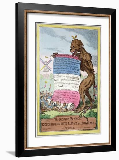 The Genius of France, 4th April 1815-George Cruikshank-Framed Giclee Print