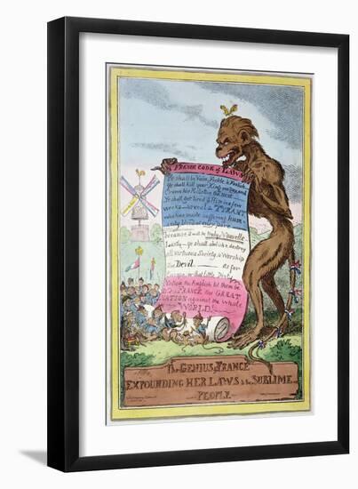 The Genius of France, 4th April 1815-George Cruikshank-Framed Giclee Print