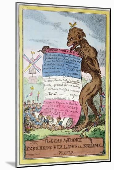 The Genius of France, 4th April 1815-George Cruikshank-Mounted Giclee Print