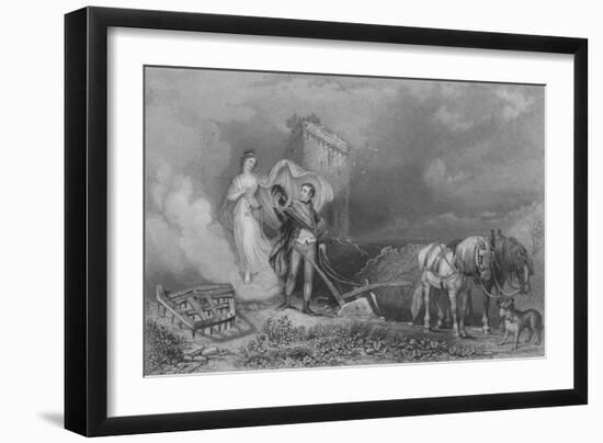 'The Genius of Poetry Finding Burns at the Plough', 1840-John Rogers-Framed Giclee Print