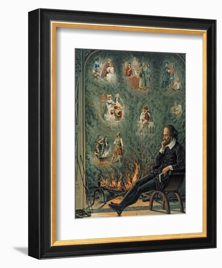 The Genius of Shakespeare (Presented with 'Great Thoughts' Christmas Number), Pub. 1888 by W.…-null-Framed Giclee Print