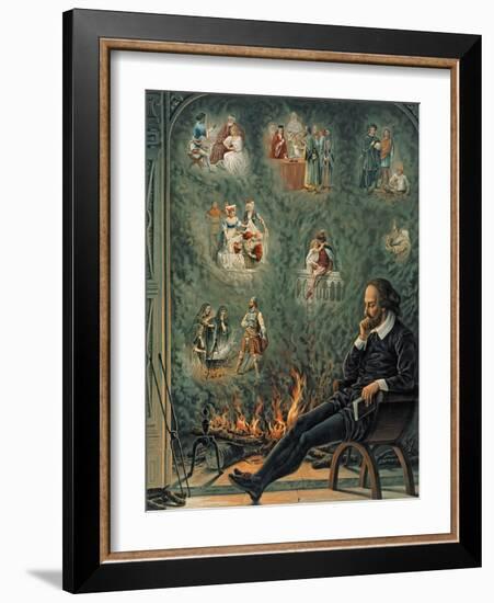 The Genius of Shakespeare (Presented with 'Great Thoughts' Christmas Number), Pub. 1888 by W.…-null-Framed Giclee Print