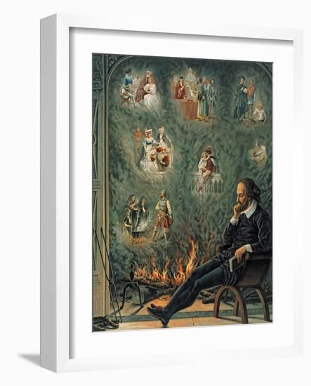 The Genius of Shakespeare (Presented with 'Great Thoughts' Christmas Number), Pub. 1888 by W.…-null-Framed Giclee Print