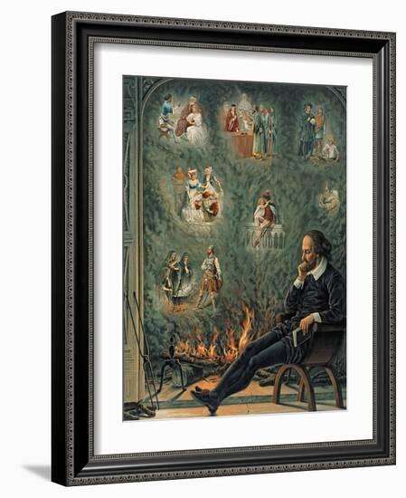 The Genius of Shakespeare (Presented with 'Great Thoughts' Christmas Number), Pub. 1888 by W.…-null-Framed Giclee Print