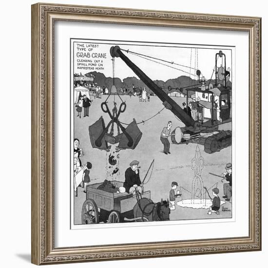 The Gentle Art of Excavating-William Heath Robinson-Framed Art Print