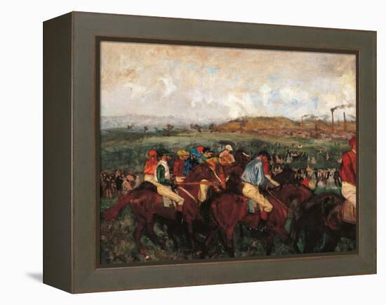 The Gentlemen's Race Before the Start-Edgar Degas-Framed Premier Image Canvas