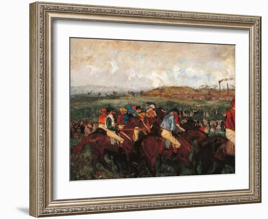 The Gentlemen's Race Before the Start-Edgar Degas-Framed Giclee Print