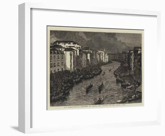 The Geographical Congress at Venice, the Regatta on the Grand Canal-null-Framed Giclee Print