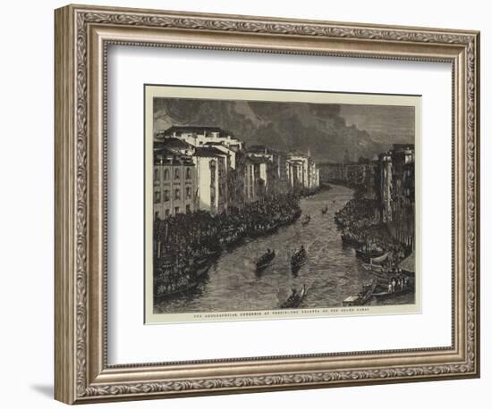 The Geographical Congress at Venice, the Regatta on the Grand Canal-null-Framed Giclee Print