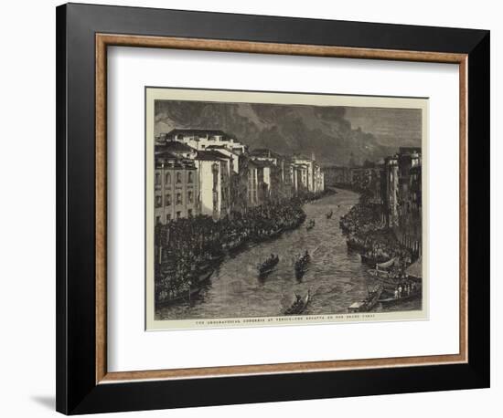 The Geographical Congress at Venice, the Regatta on the Grand Canal-null-Framed Giclee Print