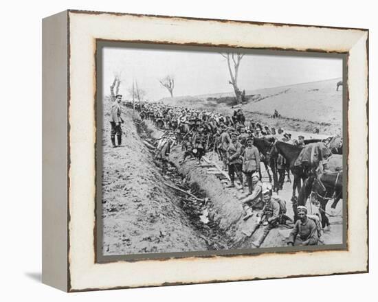 'The German advance through Galicia: A bivouac of troops by the roadside', 1915-Unknown-Framed Premier Image Canvas