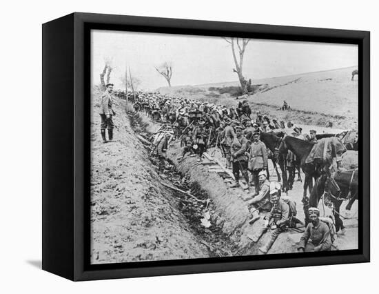 'The German advance through Galicia: A bivouac of troops by the roadside', 1915-Unknown-Framed Premier Image Canvas