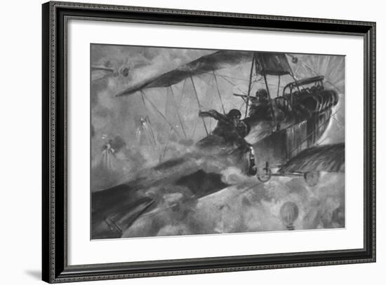The German Airmen as their Countrymen Like to See Them: a Battle Royal in Mid-Air-null-Framed Giclee Print