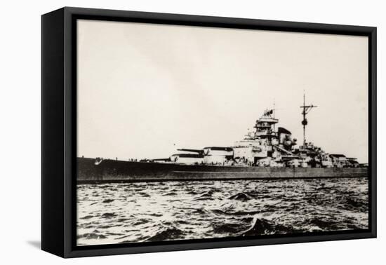 The German Battleship Bismarck of the German Kriegsmarine During Early World War II-null-Framed Premier Image Canvas
