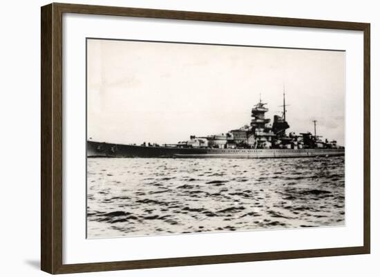 The German Battleship Gneisenau at Sea, Early in World War II-null-Framed Photographic Print