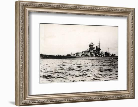 The German Battleship Gneisenau at Sea, Early in World War II-null-Framed Photographic Print