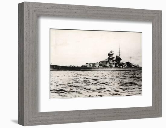 The German Battleship Gneisenau at Sea, Early in World War II-null-Framed Photographic Print