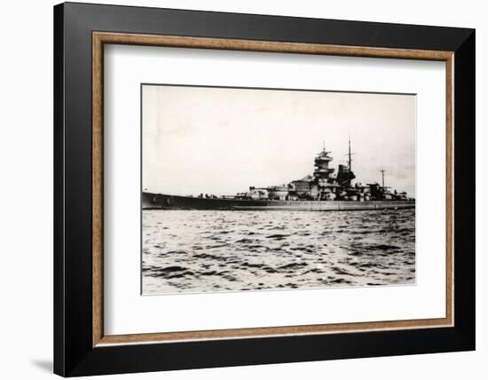 The German Battleship Gneisenau at Sea, Early in World War II-null-Framed Photographic Print