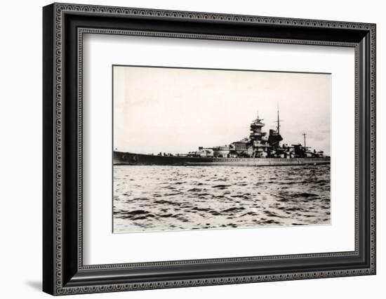 The German Battleship Gneisenau at Sea, Early in World War II-null-Framed Photographic Print