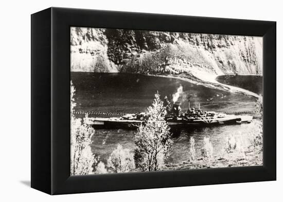 The German Battleship Tirpitz, Probably Photographed in a Norwegian Fjord-null-Framed Premier Image Canvas