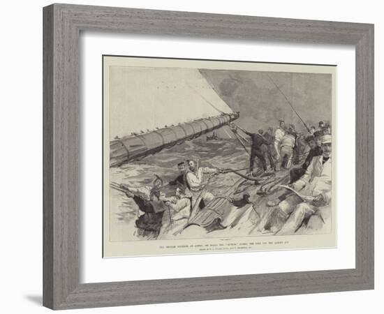 The German Emperor at Cowes, on Board the Meteor During the Race for the Queen's Cup-William Lionel Wyllie-Framed Giclee Print