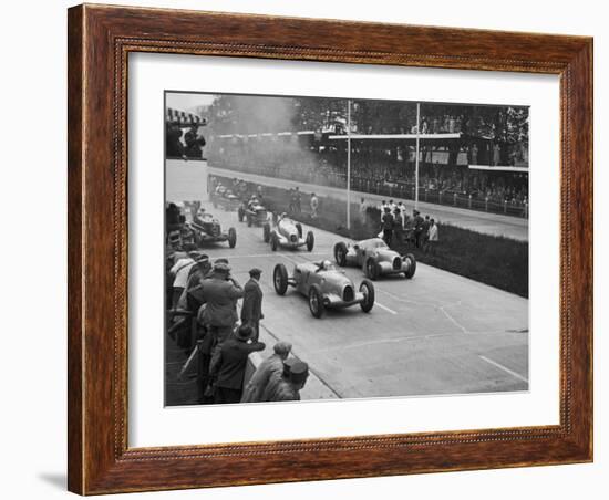 The German Grand Prix Won by Nuvolari Driving a Modified Alfa P.3-null-Framed Photographic Print