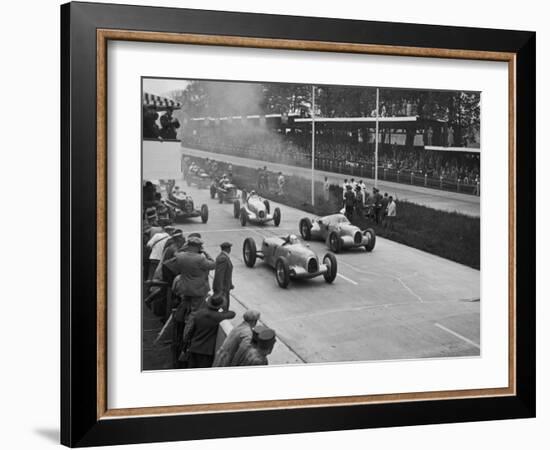 The German Grand Prix Won by Nuvolari Driving a Modified Alfa P.3-null-Framed Photographic Print