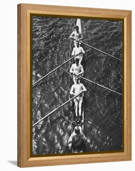 The German Olympic 4 Man Rowing Team with Cox in 1932-Robert Hunt-Framed Premier Image Canvas