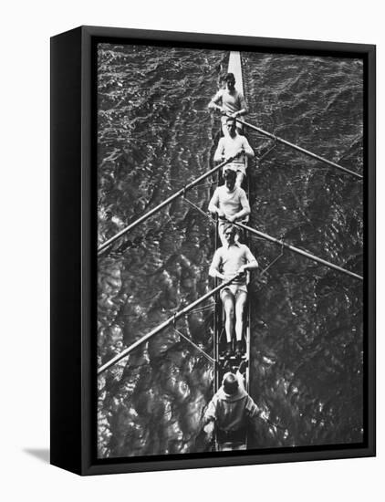 The German Olympic 4 Man Rowing Team with Cox in 1932-Robert Hunt-Framed Premier Image Canvas