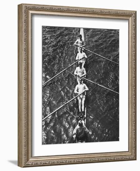 The German Olympic 4 Man Rowing Team with Cox in 1932-Robert Hunt-Framed Photographic Print