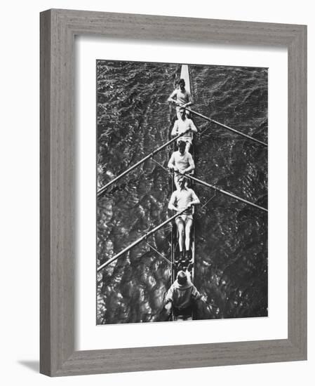 The German Olympic 4 Man Rowing Team with Cox in 1932-Robert Hunt-Framed Photographic Print