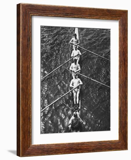 The German Olympic 4 Man Rowing Team with Cox in 1932-Robert Hunt-Framed Photographic Print