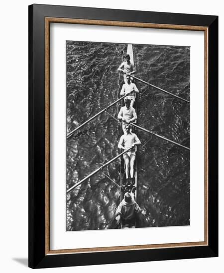 The German Olympic 4 Man Rowing Team with Cox in 1932-Robert Hunt-Framed Photographic Print