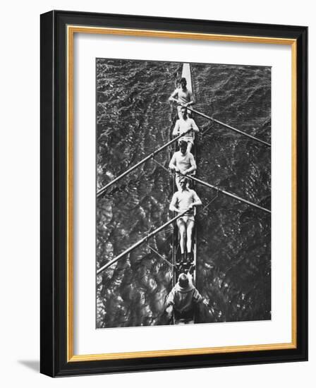 The German Olympic 4 Man Rowing Team with Cox in 1932-Robert Hunt-Framed Photographic Print
