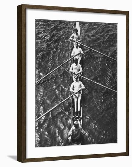 The German Olympic 4 Man Rowing Team with Cox in 1932-Robert Hunt-Framed Photographic Print