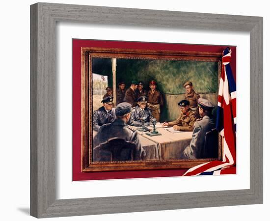 The German Surrender, (Oil on Canvas)-Terence Cuneo-Framed Giclee Print