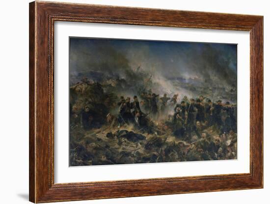 The Gervais Battery at the Siege of Sebastopol, 18th June 1855-Alphonse Marie de Neuville-Framed Giclee Print