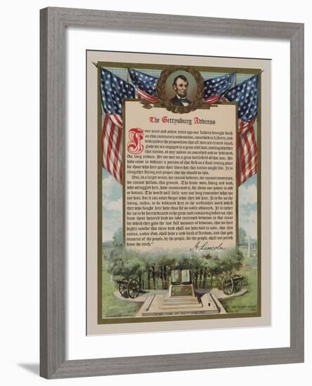 The Gettysburg Address-Vintage Reproduction-Framed Art Print