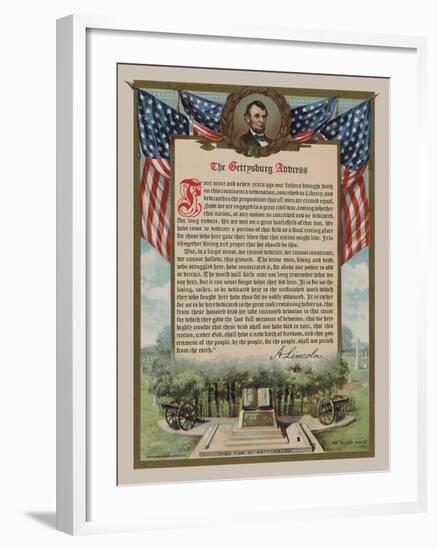 The Gettysburg Address-Vintage Reproduction-Framed Art Print