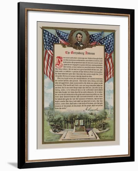 The Gettysburg Address-Vintage Reproduction-Framed Art Print