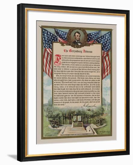 The Gettysburg Address-Vintage Reproduction-Framed Art Print