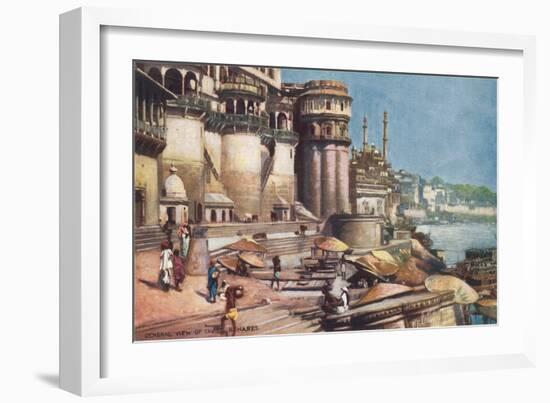 The Ghats, Benares, India-null-Framed Art Print