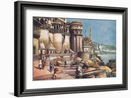 The Ghats, Benares, India-null-Framed Art Print