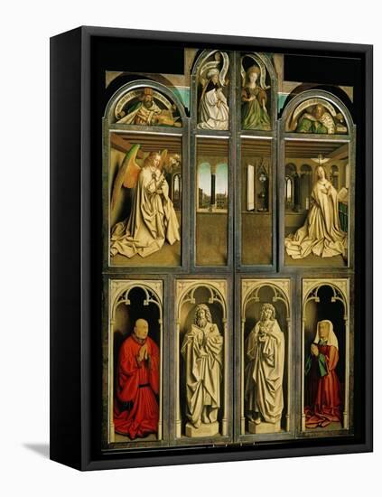 The Ghent Altar, Polyptych with the Adoration of the Lamb, 1432-Jan van Eyck-Framed Premier Image Canvas