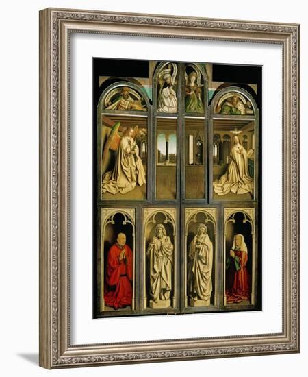 The Ghent Altar, Polyptych with the Adoration of the Lamb, 1432-Jan van Eyck-Framed Giclee Print