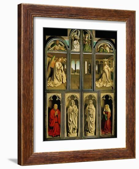 The Ghent Altar, Polyptych with the Adoration of the Lamb, 1432-Jan van Eyck-Framed Giclee Print